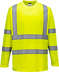 T-shirt réfléchissant haute visibilité - manches longues - jaune - S178 - taille XL_0