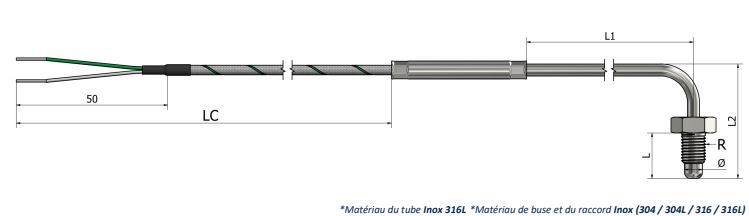 Thermocouple de surface buse (angle 90°) - TR21 - Type K, N, J, T, E, R, S, B - Classe 1 et 2_0