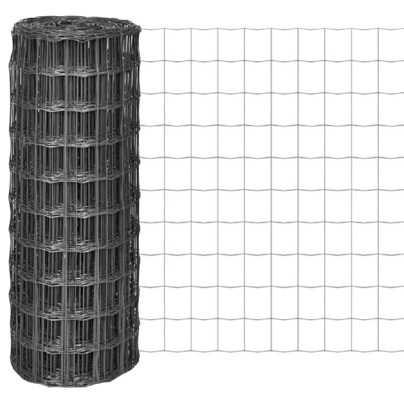 Vidaxl clôture euro acier 10 x 1 m gris 142509_0