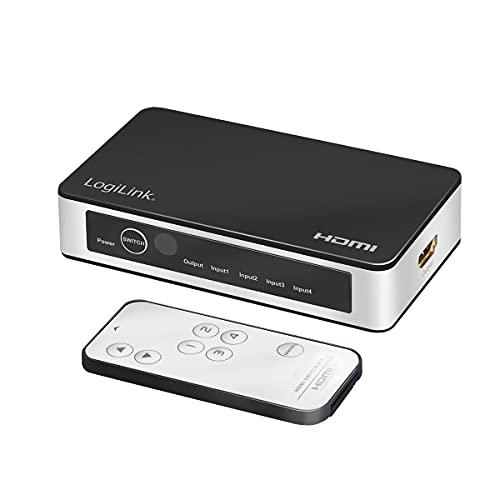 LOGILINK HD0045 - Commutateur HDMI 4 ports - Ultra HD 4K/60 Hz - Boîtier aluminium_0