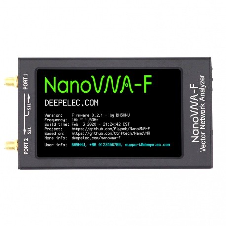 Analyseur d'antenne VNA 50KHz à 1500MHz - Deepelec NanoVNA-F avec boîtier métal et écran 4,3