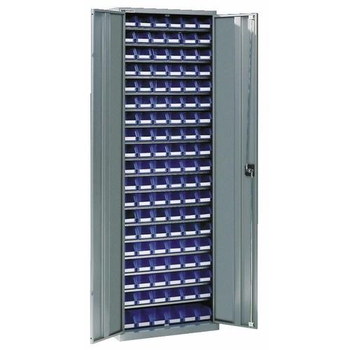 ARMOIRE D'ATELIER MÉTALLIQUE - 18 ÉTAGÈRES - 112 BACS - SANS PORTE SCHAEFER