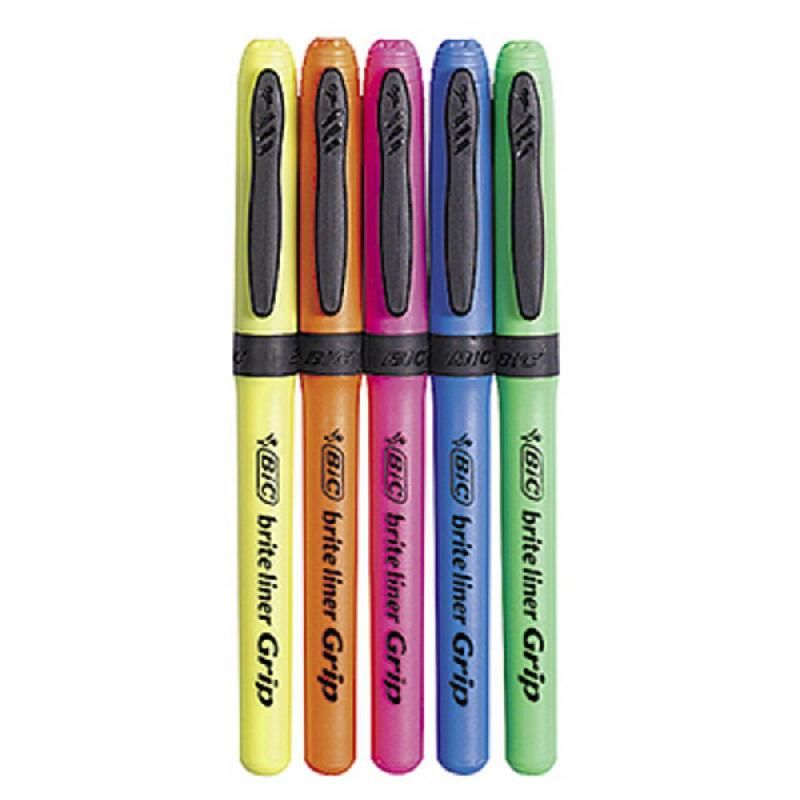 BIC SURLIGNEUR BIC BRITELINER - POCHETTE DE 5 COULEURS