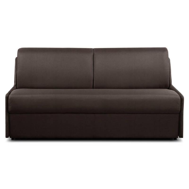 CANAPÉ CONVERTIBLE FRANCE MATELAS 16CM SYSTÈME EXPRESS  SOMMIER LATTES 120CM MICROFIBRE MARRON_0