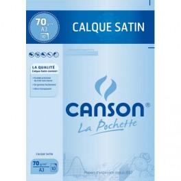 CANSON POCHETTE DE 10 FEUILLES PAPIER CALQUE SATIN 70G A3 REF-17151