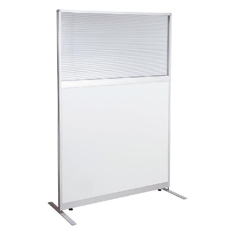 CLOISON KOUSTIC MIXTE MÉLAMINÉ BLANC / TRANSLUCIDE PLEXI - L.120 X H.170 CM -