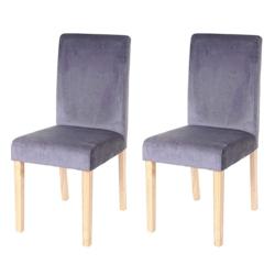 Décoshop26 - Lot de 2 chaises de salle à manger / cuisine en tissu velours gris CDS04410 - gris 3000376713228_0