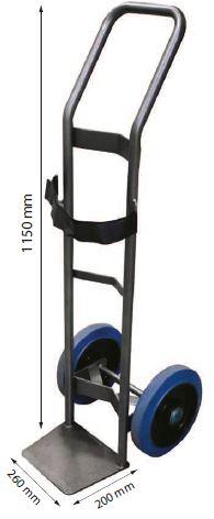 Diable de manutention 200 kg - charge cylindrique - sac15 rg - roues premium et sangle incluse_0