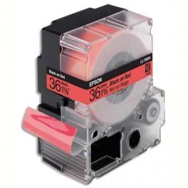 EPSON CASSETTE POUR LW-900P - LC7RBP9 COULEUR PASTEL NOIR SUR ROUGE 36/9 C53S628401