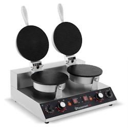 Gaufrier Double Rond 2000W Spécial Cornet de Glace - Haute Production pour Cafés, Restaurants, Desserts Glacés - EquipementPro - cb-2_0