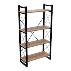 Helloshop26 - Bibliothèque design pour salon étagère style original à 4 niveaux 150 x 65 x 30 cm effet bois noir 03_0008811 - 3001043732696_0