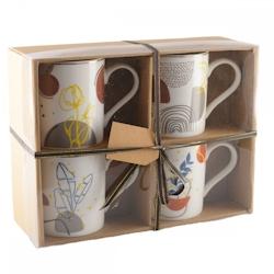Mugs art déco 390ml - lot de 4 - multicolore 3701503002849_0