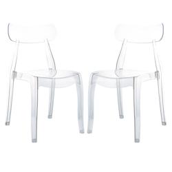 RATTATAN Lot de 2 chaises en polycarbonate, design moderne, ergonomiques, empilables et résistantes, pour cuisine, salle à manger, restaurant–Gemm_0
