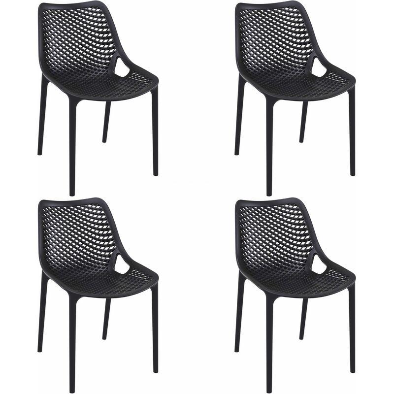 Facile d'entretien et Filtre UV RESOL New Pals Set 2 chaises en Plastique avec accoudoirs Fauteuil pour l'événement extérieur ou intérieur léger et empilable Anthracite Jardin et terrasse 