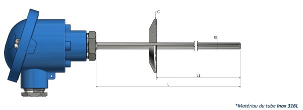 Sonde de résistivité à résistance avec tête de raccordement - Montage sanitaire Tri-clamp PH31_0