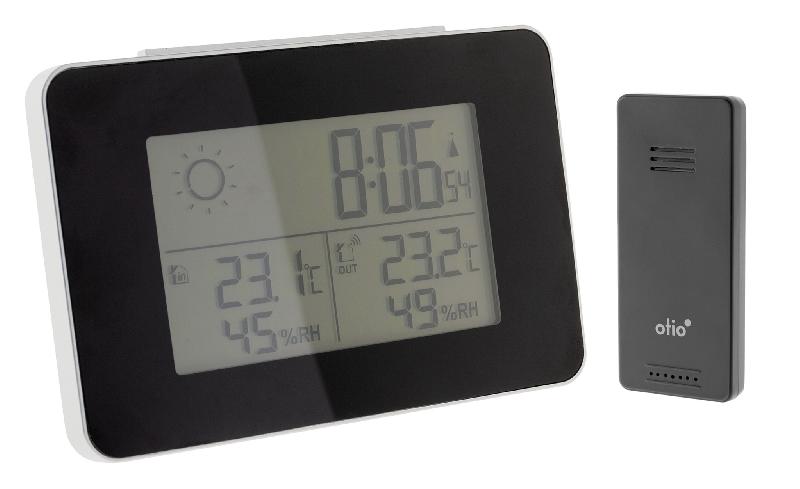 Station météo N&B - Prévisions à 24h avec capteur sans fil noir - Écran rétroéclairé - Zenitech_0