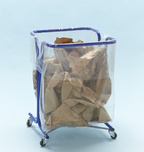 Supports pour sacs poubelle Mottez - grands volumes 240 litres - sur roulettes - dimensions 550x600x800mm_0
