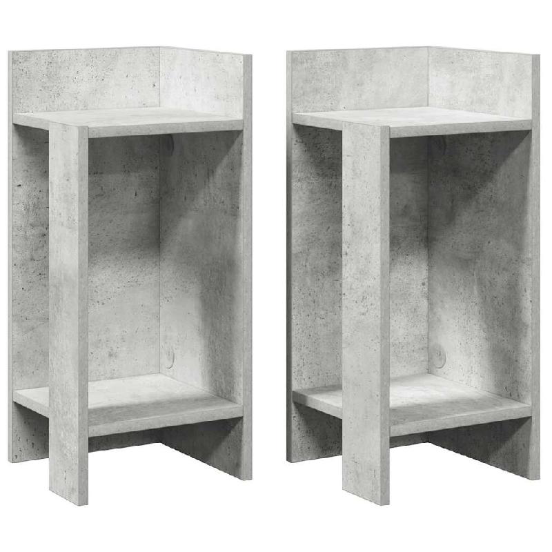 Tables d'appoint 2 pcs avec étagère gris béton 25,5x27x60 cm Modèle Apex Confort Pro - 858549_0