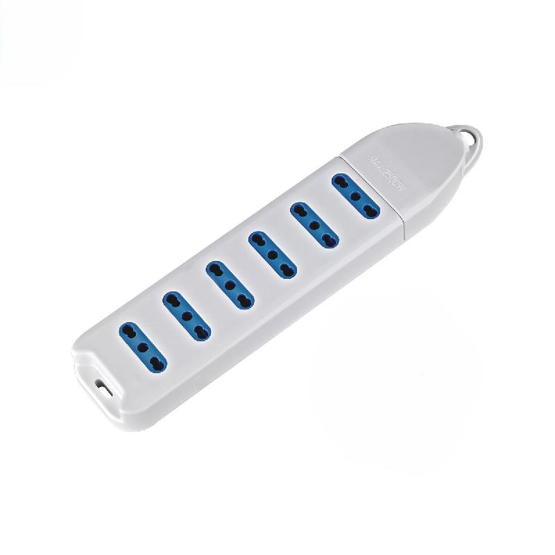 Alcapower Multiprise 6 Prises, 10/16 A, Norme Italienne, Puissance Maximale 2500 W, Tension 250 V Ca, Format Compact Sans Fil, Blanche - blanc 601015_0