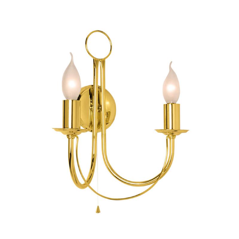 DOMILUCE APPLIQUE RETRO, À 2 LAMPES, DORÉE