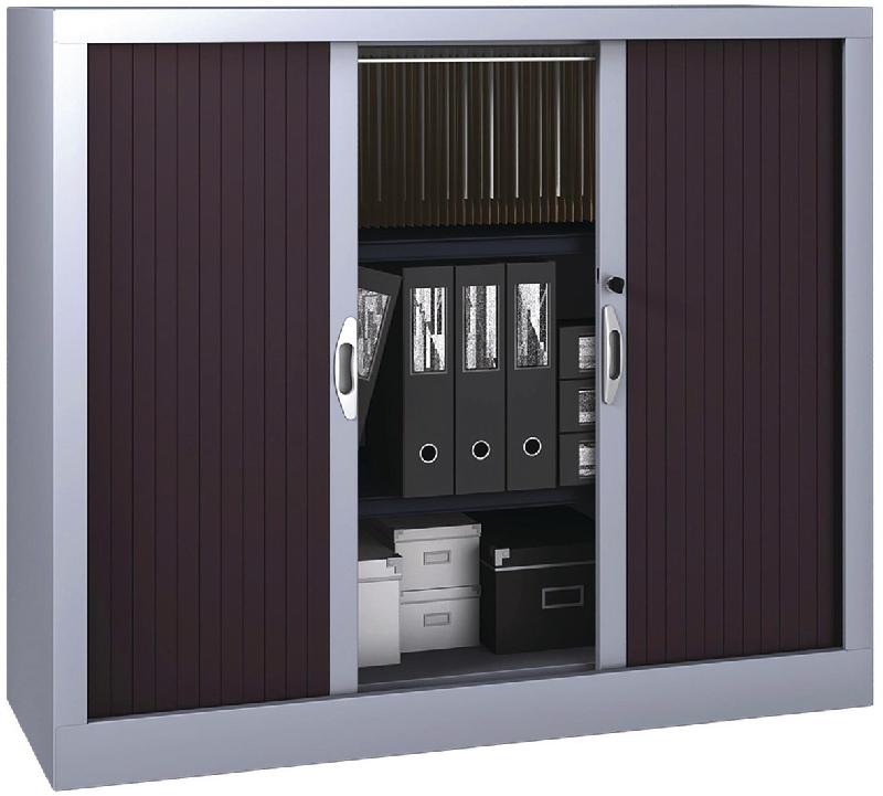 ARMOIRE À RIDEAUX 120 X 102 CM PRUNE/ALU - MANUTAN COLLECTIVITÉS