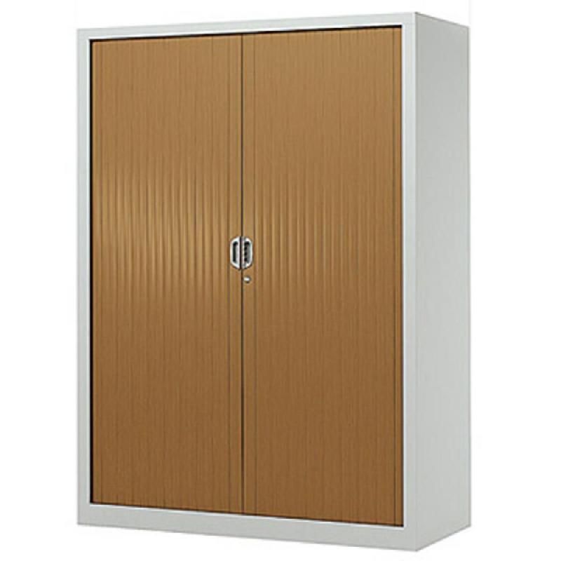 ARMOIRE MÉTAL CONFORT - A RIDEAUX - H. 160 X L. 120  CM - CORPS ALUMINIUM - RIDEAUX POIRIER