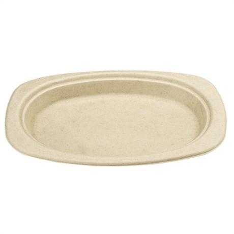 ASSIETTE OVALE BIONIC 32X25.5X2.1 CM CELLULOSE NATUREL (VENDU PAR 500)
