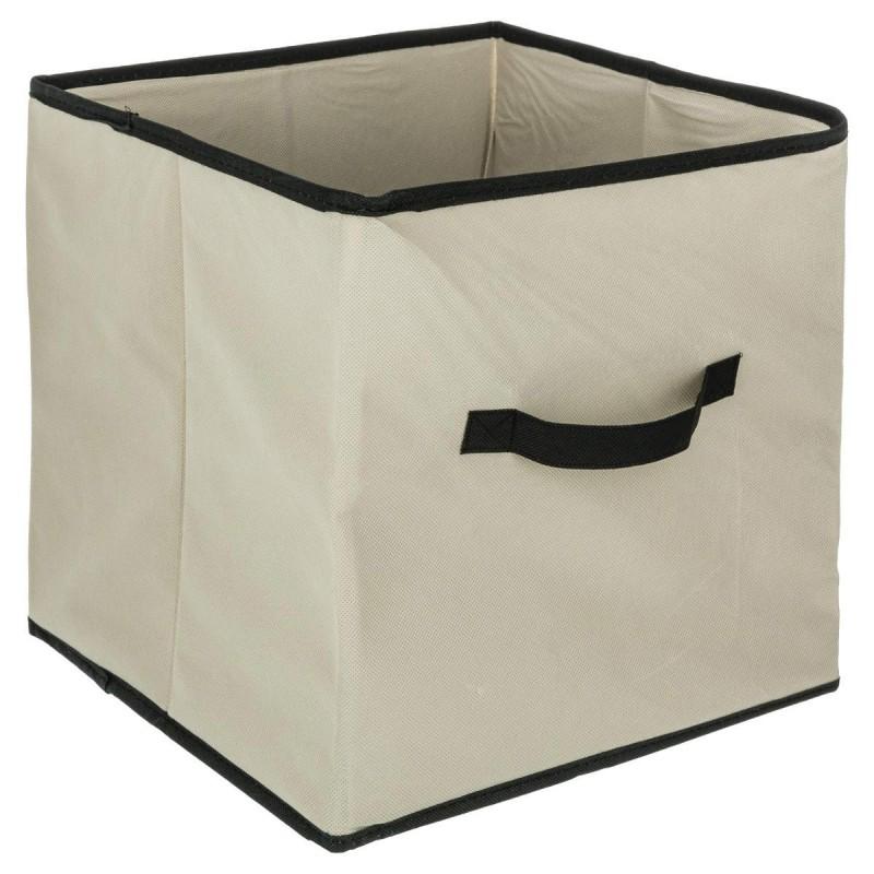 Boîte de rangement pliable Basic 31x31cm lin - Paris Prix - Compatible étagères Mix N Modul_0