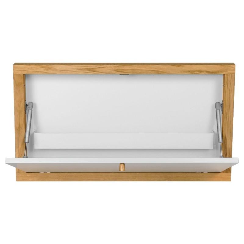 Bureau mural design Brenta 74cm blanc - Paris Prix - Chêne massif, design scandinave, fabrication européenne_0