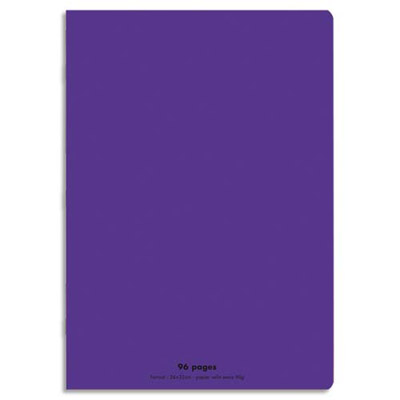 CAHIER ECO - PIQUE - COUVERTURE POLYPRO - 96 PAGES - 24X32 CM - GRANDS CARREAUX - VIOLET