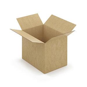 CAISSE CARTON BRUNE SIMPLE CANNELURE À MONTAGE INSTANTANÉ RAJA 31X22X25 CM