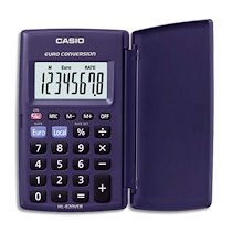 CALCULATRICE DE POCHE ÉTUI RIGIDE CONVERSION EURO 8 CHIFFRES HL820VER - LOT DE 3