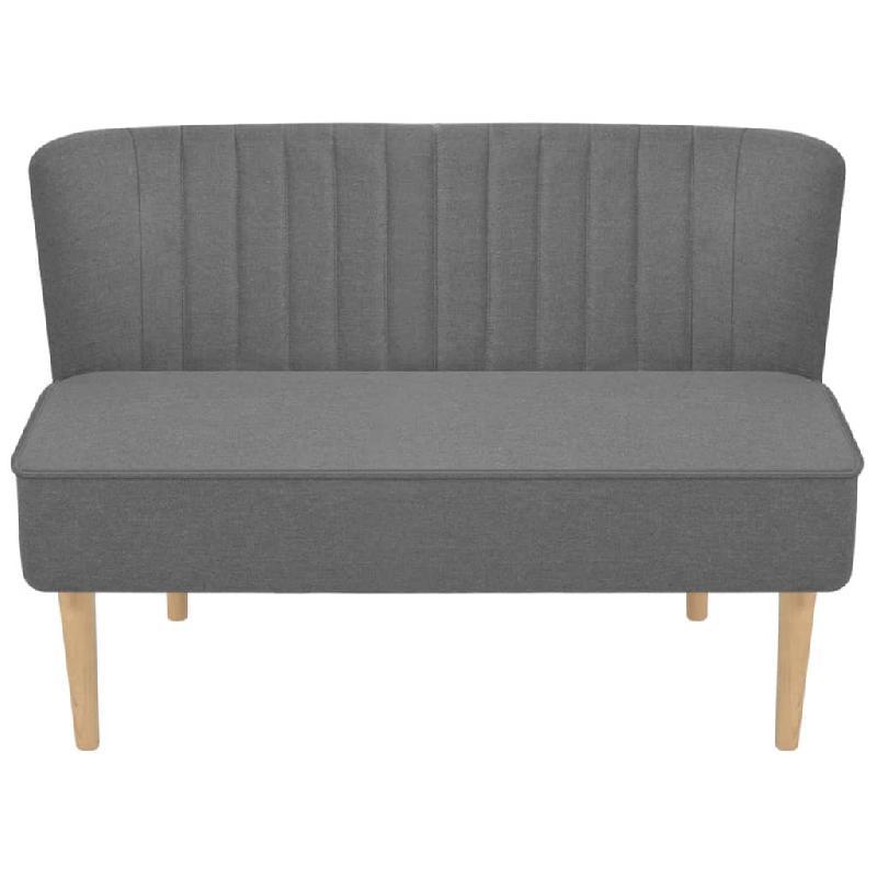 Canapé 2 places - 117 x 55,5 x 77 cm - tissu gris clair - cadre en bois - modèle 02_0019481_0