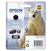 CARTOUCHE EPSON 26XL HAUTE CAPACITÉ NOIRE POUR IMPRIMANTE JET D'ENCRE