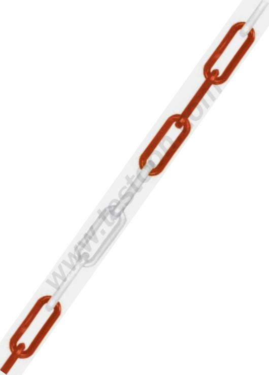 CHAÎNE DE DÉLIMITATION ROUGE ET BLANCHE, MAILLONS 70X27MM, DIAM. 8MM, LONGUEUR TOTALE - CATAL31/25