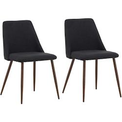 Chaise en métal et tissu Night (Lot de 2) Venture Home - noir 3700866383558_0