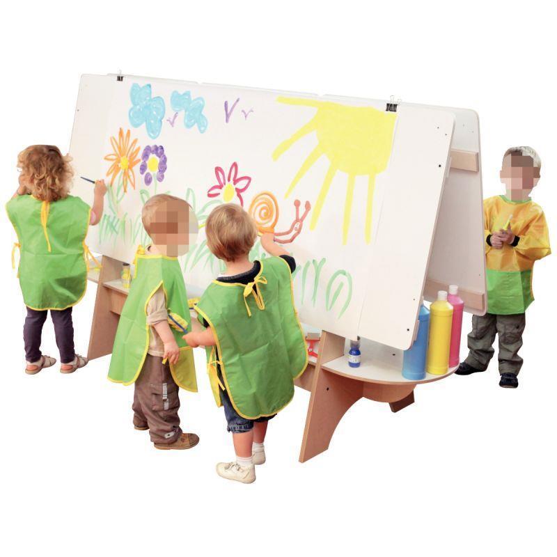 Chevalet de peinture double face - avec tablette à accessoires - pour 6 enfants - 123 x 200 x 70 cm_0