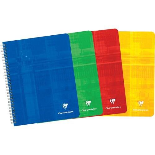 Clairefontaine Lot de 10 Carnet Metric A5+, 180p./90 feuilles 90 g/m² reliure intégrale, ligné 8mm + marge - bleu 885C_0