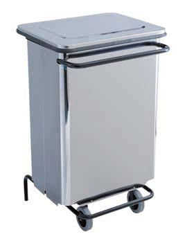 Conteneur mobile à pédale 70L - inox AISI 430 - ouverture 80° - méthode HACCP_0