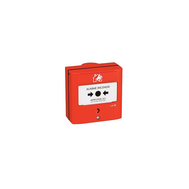Déclencheur alarme incendie manuel rouge à membrane ré-armable_0