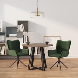 Décoshop26 - Lot de 2 chaises de salle à manger siège pivotant hauteur réglable vert foncé velours vert DEC025320 - 3000255190553_0