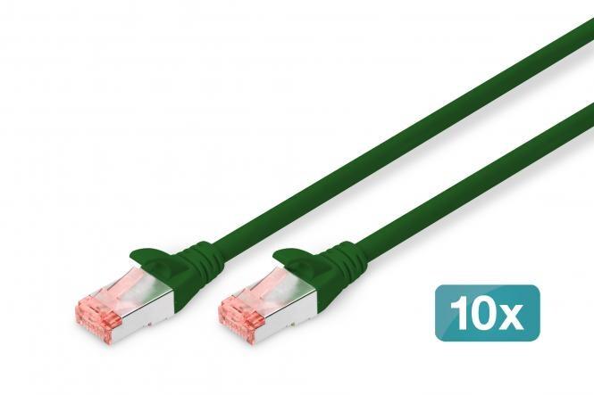 DIGITUS CAT 6 S/FTP câble patch, 10 pièces, 3 m, vert - vert 4016032441939_0