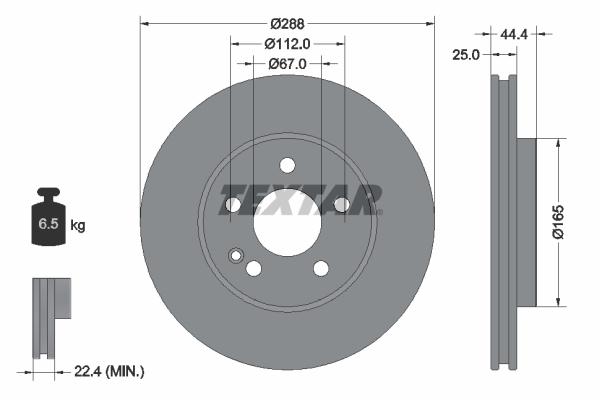 Disque de frein Textar 92132003 - ventilé de l'intérieur - boîte de 1 disque_0