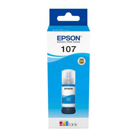 EPSON BIDON D'ENCRE N°107 CYAN POUR IMPRIMANTE À RÉSERVOIR D'ENCRE -  AUTHENTIQUE