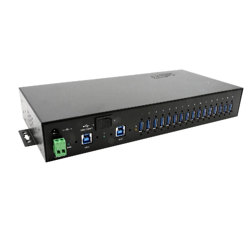 EXSYS EX-1526HMVS Hub USB 3.2 Gen1 métal à 16 ports administré, protection de surtension 15KV ESD_0