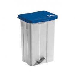 GILAC Poubelle compacte à pédale + couvercle - 50 L - Bleu G614322 - bleu 3573670002393_0