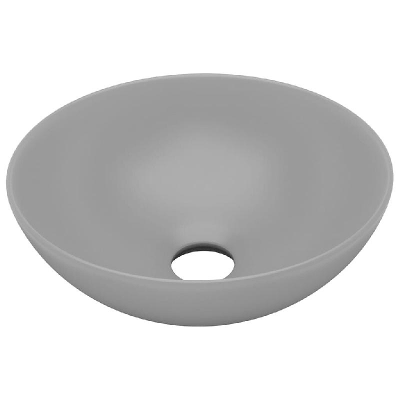 Helloshop26 - Lavabo vasque salle de bain rond diamètre 28 cm céramique gris clair 02_0002724 - 3000102231538_0