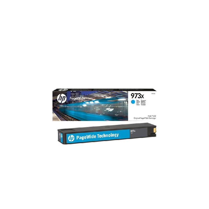 HP 973X - À RENDEMENT ELEVE - CYAN - ORIGINALE - PAGEWIDE - CARTOUCHE D'ENCRE - POUR PAGEWIDE MANAGED MFP P57750, P55250; PAGEWIDE PRO 452, 477