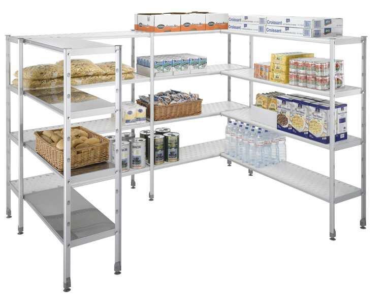 ITALCONCEPT L2G Rayonnage Aluminium Charge Lourde, 4 Niveaux, 1655 x 1392 x 430mm - 3616350045881_0