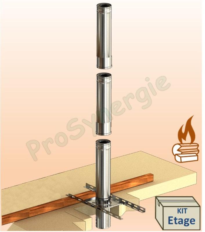 KIT ´´ETAGE´´ CHEMINÉE INTÉRIEURE ISOLÉ - Ø 153/200 MM